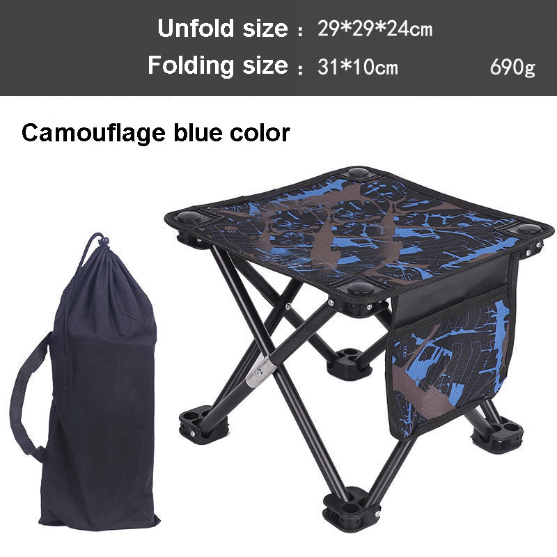 Portable Oxford Folding Stool Camping Outdoor Chairs W/Side Pocket & Carrying Bag