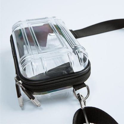 Transparent PC Hard Body Shoulder Bag Zipper Crossbody Bag