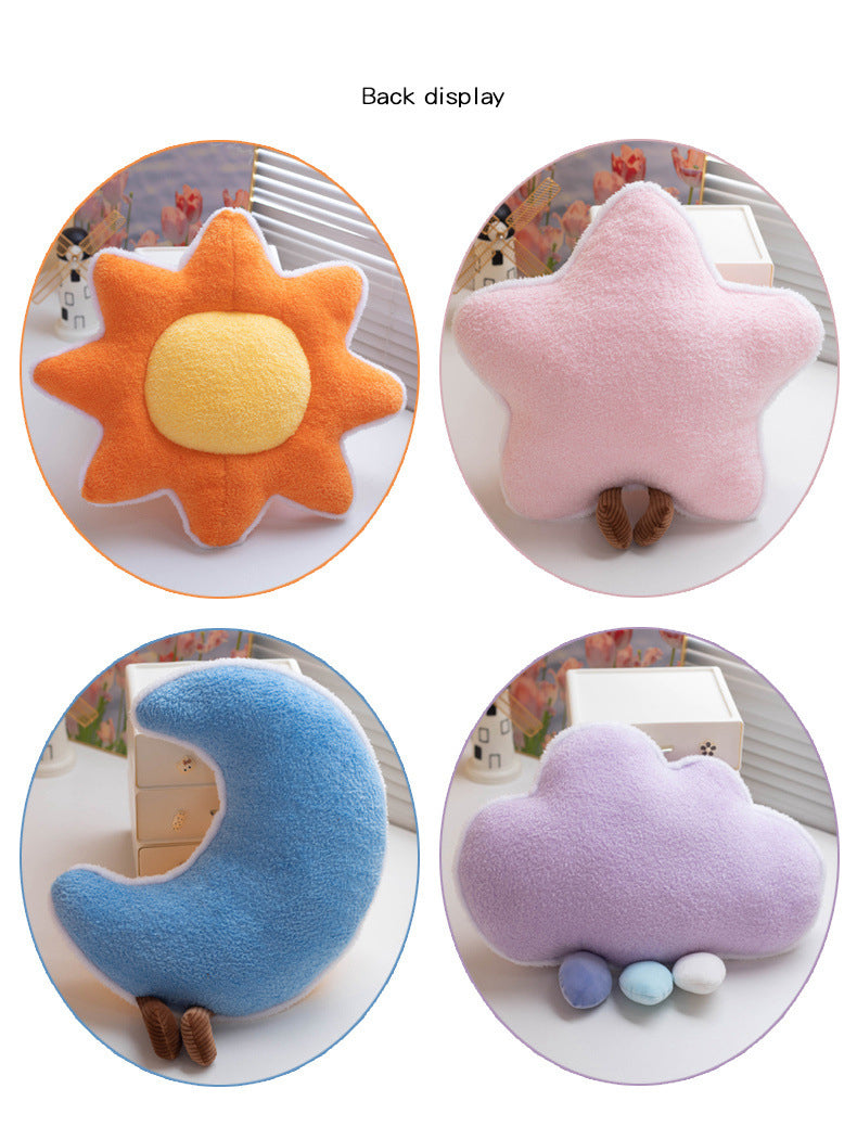 17.7" Personalized Unique Stuffed Pillow Toy Sun Star Moon Cloud Shaped Pillow