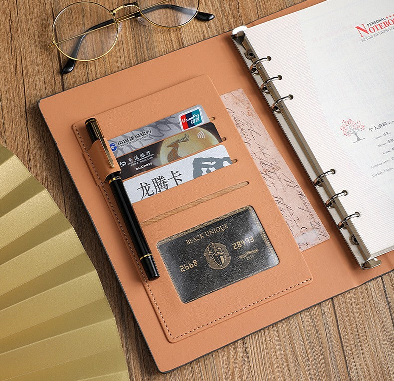 A5 PU Leather Business Notebook Writing Journal Executive Notebook Loose-Leaf Notebook