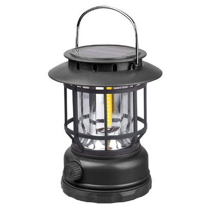 Solar Energy Light Rechargeable Camp Light Retro Design Portable Waterproof LED Lantern Outdoor Tent