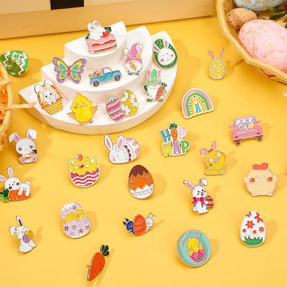 Custom Easter Pins Cute Enamel Lapel Pins Brooch Pin Badge Assorted Bunny Eggs Carrot Butterfly Pin