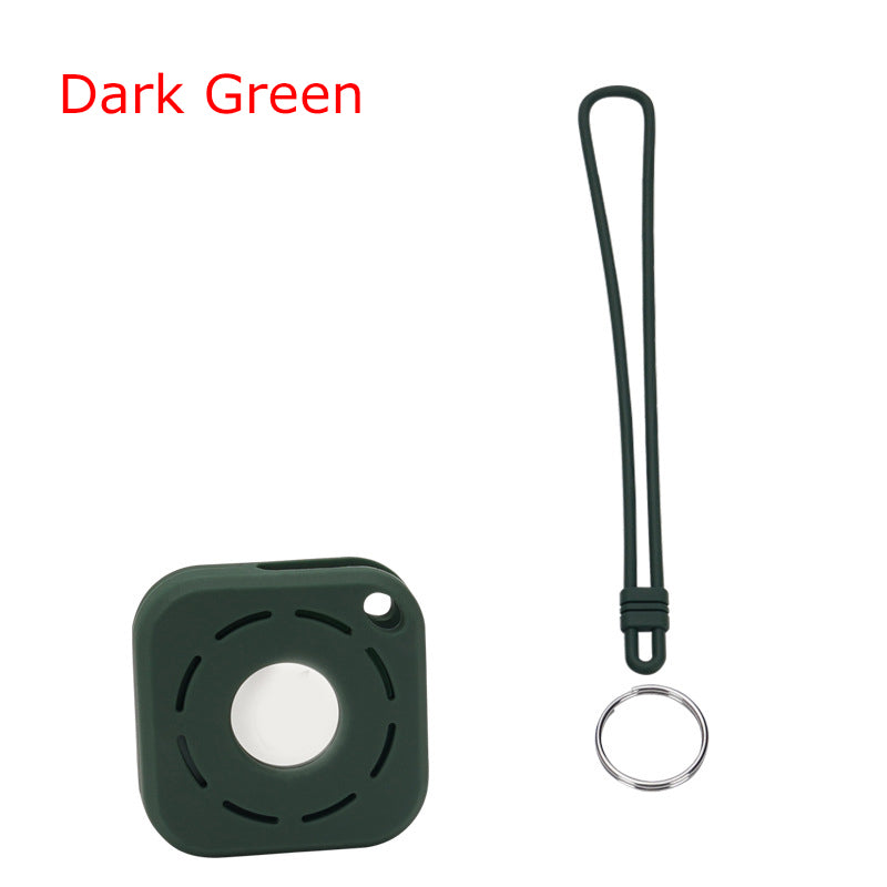 Square Silicone KeyTag Tracker Cover Access Card Sleeve Anti-Lost Protector Holder W/ Silicone Strap
