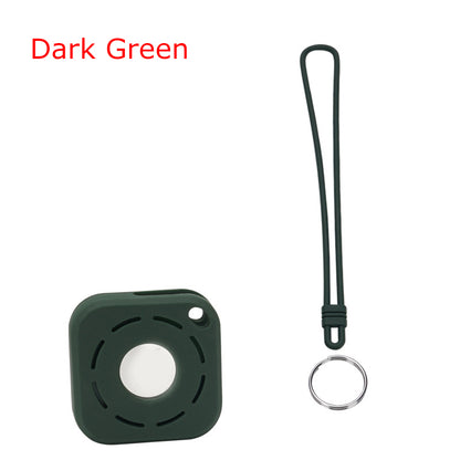 Square Silicone KeyTag Tracker Cover Access Card Sleeve Anti-Lost Protector Holder W/ Silicone Strap