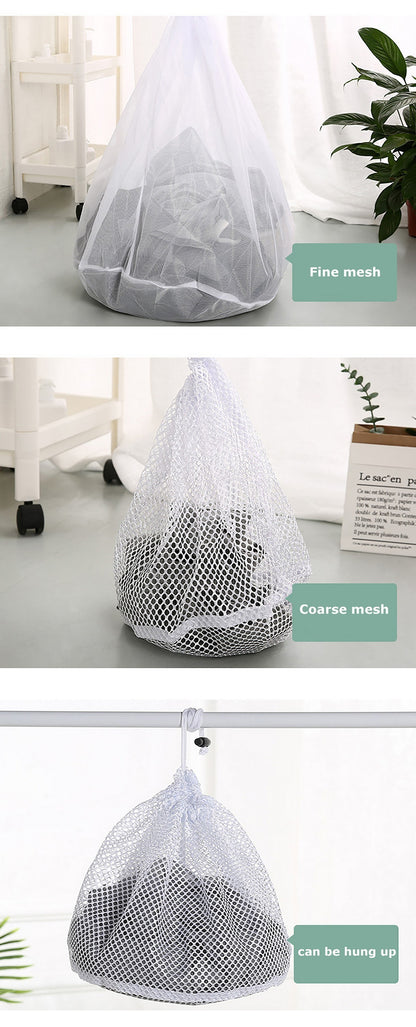 24x31.5" Coarse Mesh Laundry Bags Laundry Wash Bags Drawstring Laundry Bag-Woven Label