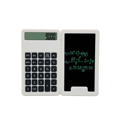 3" 1 Mini Intelligent Folding Portable Scientific Function Calculator with LCD Writing Notepad