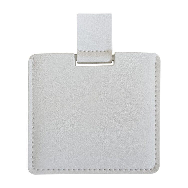 Shatterproof Stainless Steel Rectangle Makeup Mirror With PU Leather Cover