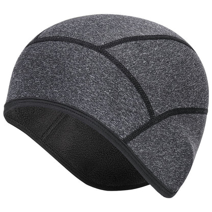 Winter Thermal Cap with Ear Cover Helmet Liner Fleece Skull Beanie for Skiing, Cycling Sports
