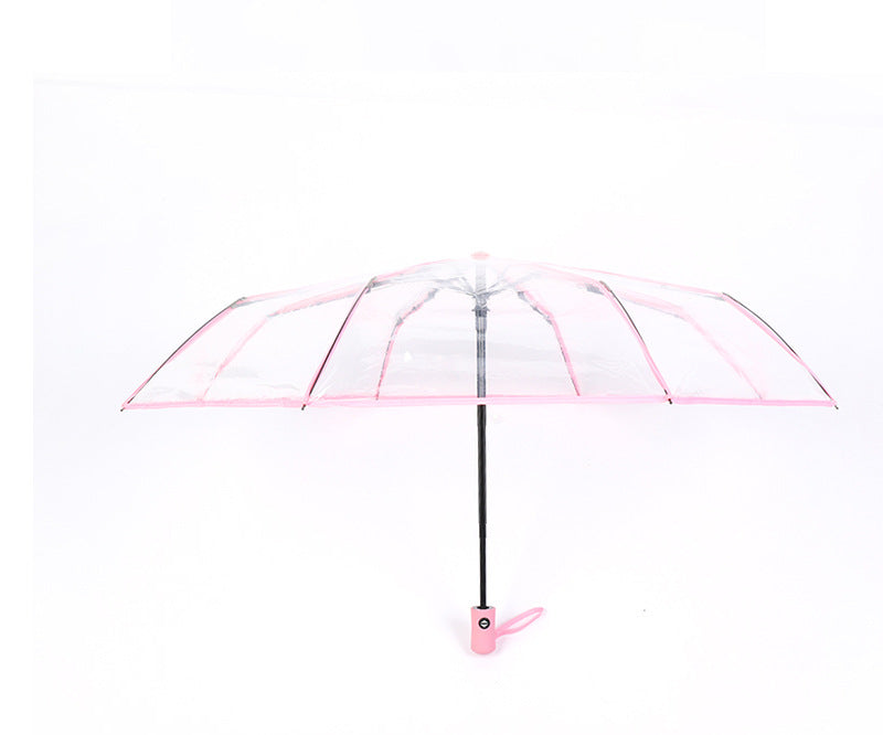 Tri-fold Automatic Transparent Umbrella