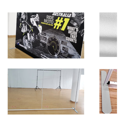 S Shaped Display 6.5' Tension Fabric Display Backdrop Fabric Banner Stand w / Carry Bag