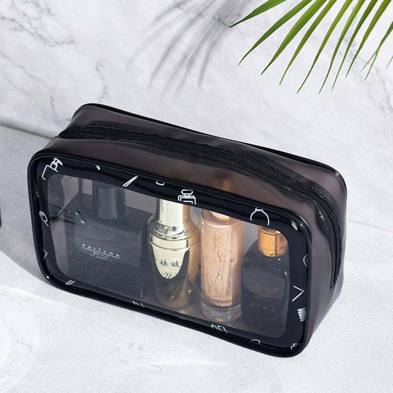 PVC Double Zippered Toiletry Bag Makeup Bag Handle Bag