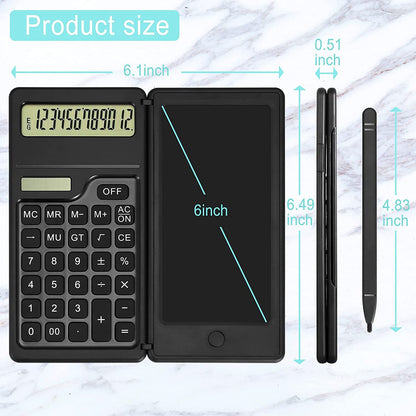 3" 1 Intelligent Folding Portable Scientific Counter Solar Calculator with LCD Writing Notepad