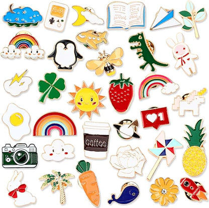 Cartoon Enamel Brooches Cute Enamel Lapel Pins Funny Animal Plant Brooch Button Pins