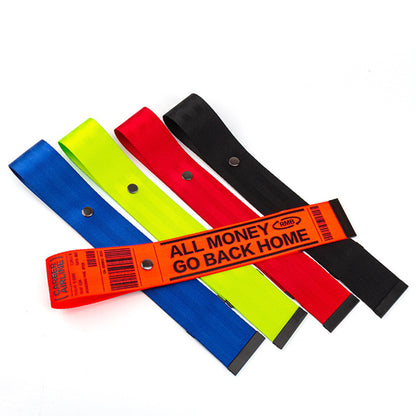 Custom 1.97" W Polyester Reflective ID Ribbon Tag Bicycle Pendant