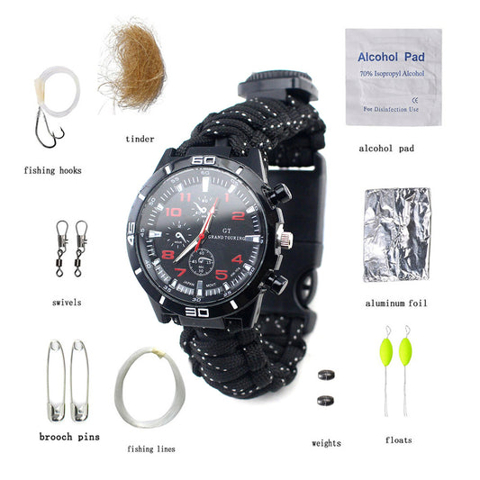 16" 1 Multi Function Fishing Tool Bag Outdoor Paracord Bracelet