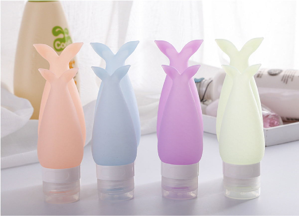 3 OZ Travel Split Bottles TSA Approved with Label Silicone BPA Free Refillable Cosmetic Container