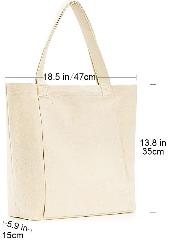 16 oz Yoga Bags Yoga Mats Bags Carrier Canvas Tote Bags for Pilates Travel Beach Workout (Natural)