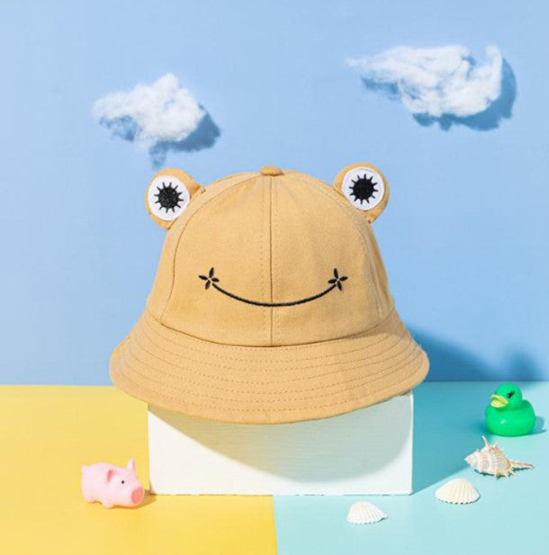 Frog Shape Khaki Bucket Hat /Sun Hat
