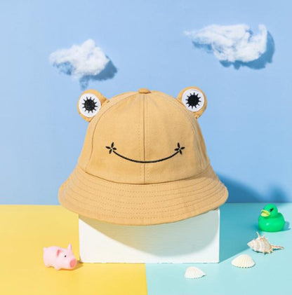 Frog Shape Khaki Bucket Hat /Sun Hat