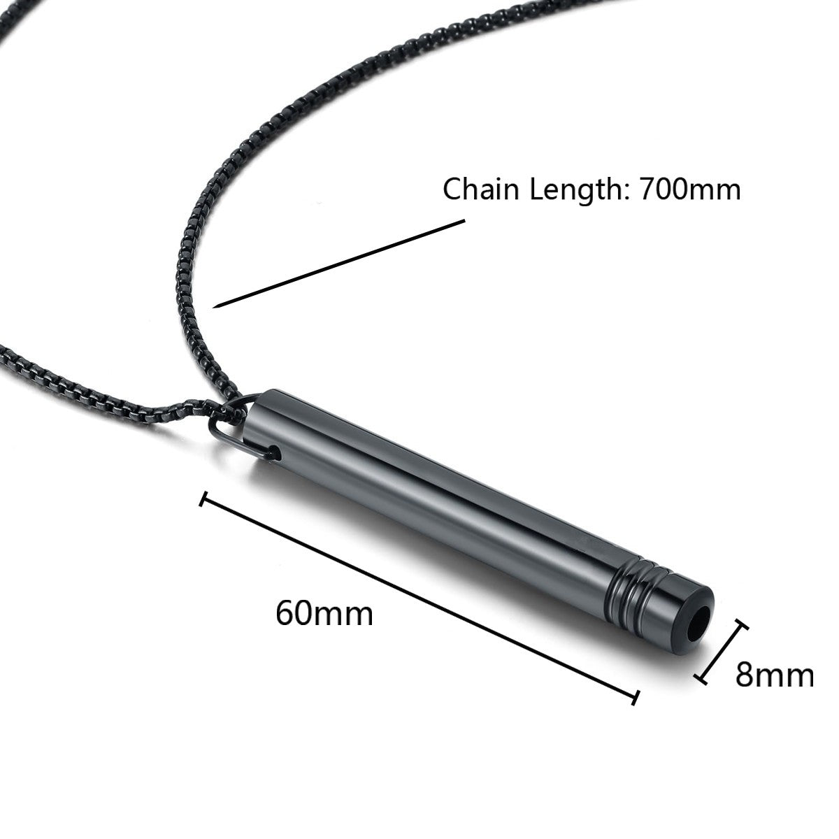 Stainless Steel Whistle Pendant Necklace
