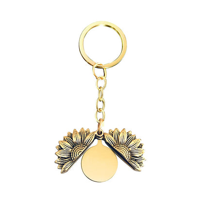 Custom Metal Sunflower Keychain