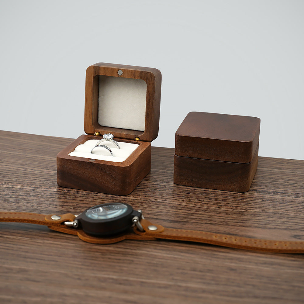 Rectangle Wooden Jewelry Ring Box
