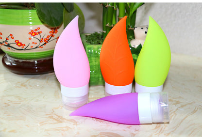 1.35 OZ Travel Split Bottles TSA Approved with Label Silicone BPA Free Refillable Cosmetic Container