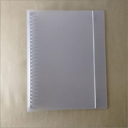 B5 Clear Hard Cover Round Ring Binders 26-Ring Binder Document Folder W/ Elastic Band