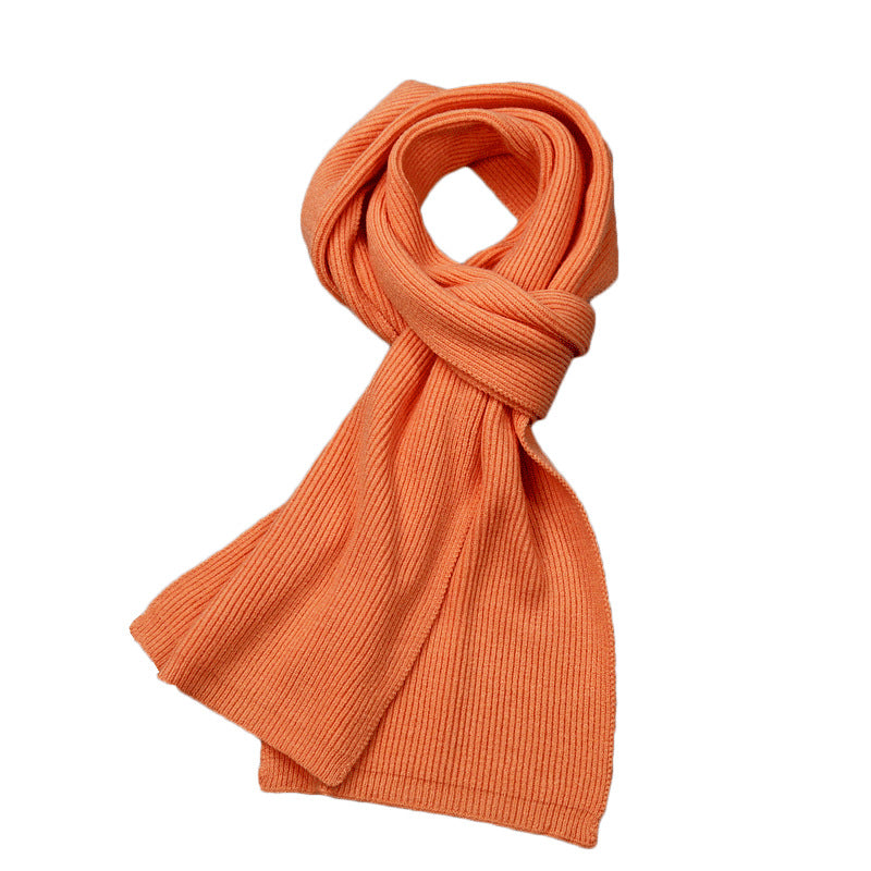 Unisex Long Knitted Plain Scarf - Warm Autumn And Winter Scarf - Tightly-Knitted Core Spun Yarn Scar
