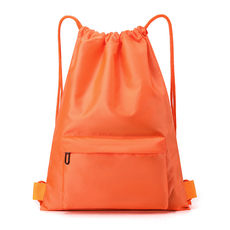 Oxford Drawstring Gym Bag W/ Zipper Pocket