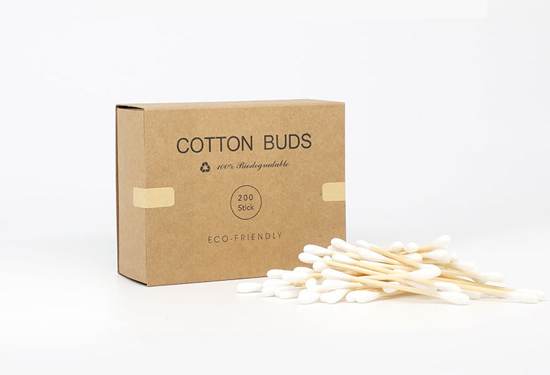 200pcs Biodegradable Bamboo Cotton Swabs Q-tip Cotton Buds(Drawer Type Package)
