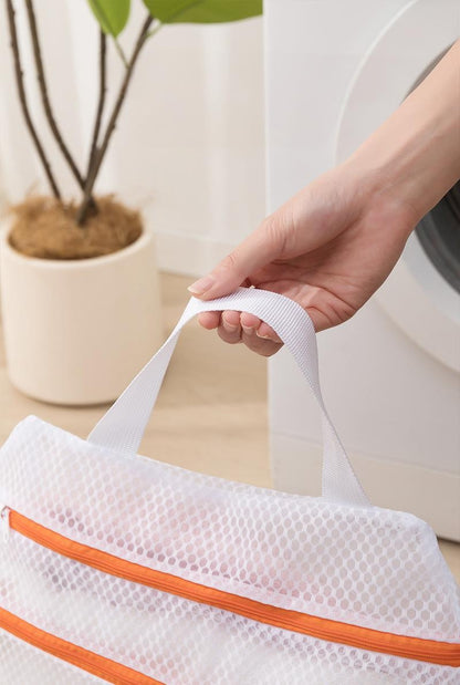 12x12" Portable Double Zippered Mesh Laundry Bags Laundry Wash Bags for Delicates-Woven Label