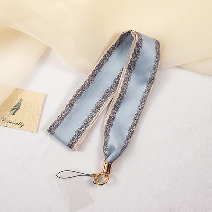 2" Full Custom Blue Satin Phone Lanyard Badge Lanyard Neck Strap w/Lanyard Pad Compatible #15