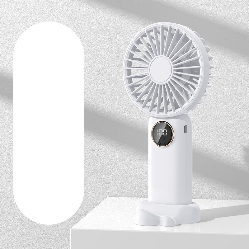 Rechargeable Mini Fan Handheld Fan Desktop Fan With Battery Display Phone Stand