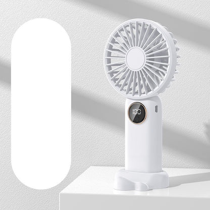 Rechargeable Mini Fan Handheld Fan Desktop Fan With Battery Display Phone Stand