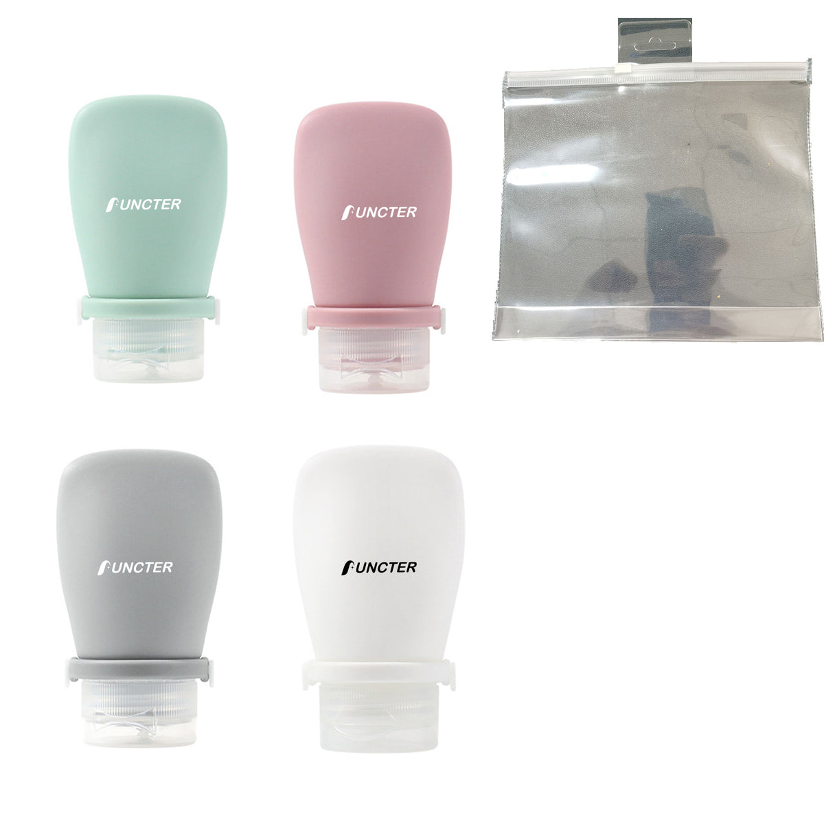 2oz Leak Proof Refillable Travel Accessories for Shampoo Conditioner ( 4pcs Sets )