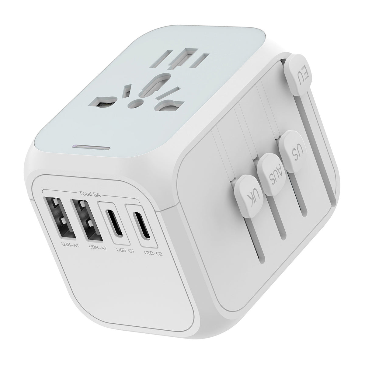 International Travel Adapters W/2 USB Ports & 2 Type C Ports 100V-250V (EU UK USA AU Plug)