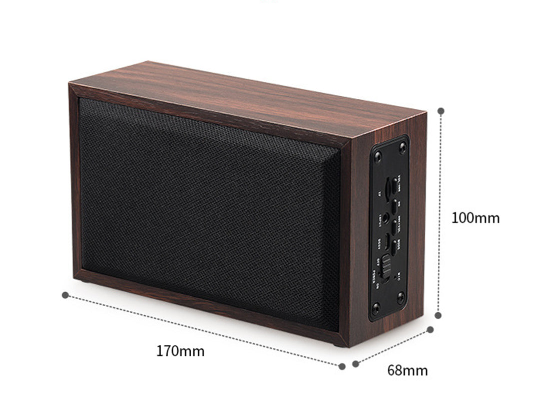Classic Deep Bass Wood Long Square Shape Wireless Speaker