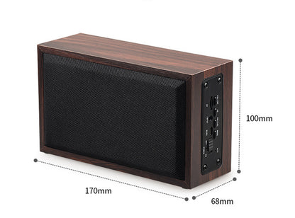 Classic Deep Bass Wood Long Square Shape Wireless Speaker