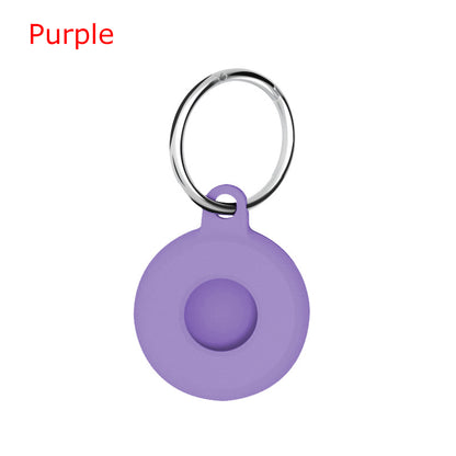 Circular Silicone Key Tag Tracker Cover Access Card Sleeve Anti-Lost Protector Holder W/ Key Ring