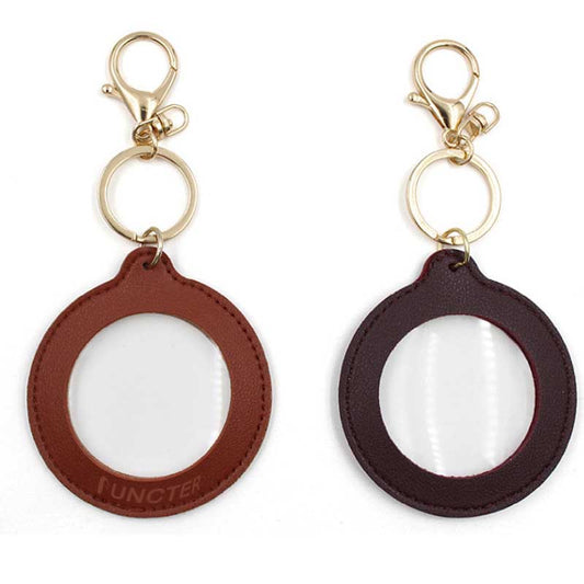 10X Vintage Leather Magnifier Keychain