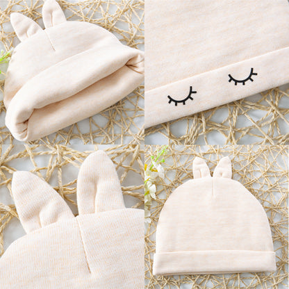 Newborn Infant Baby Beanie for Girls Boys Hats 0-6 Months Cute Eyelash Pattern Hat