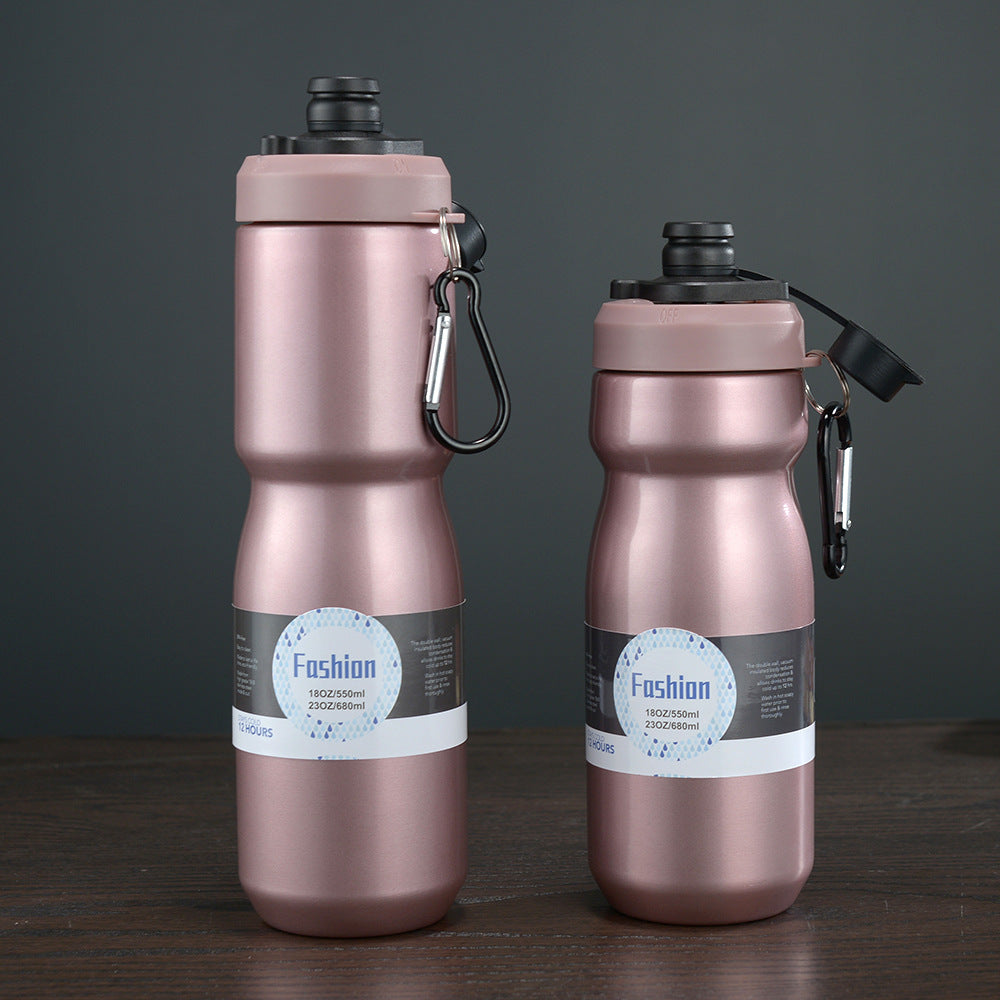 18 Oz./550ml 304 Stainless Steel Vacuum Thermos Cup Outdoor Sports Portable Bike Riding Water Bottle