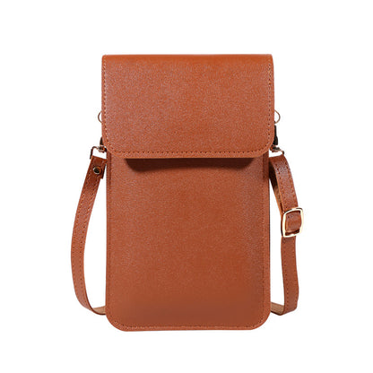 Touch Screen PU Leather Purse Bag Small Crossbody Bag Mini Messenger Bag Single Shoulder Handbag