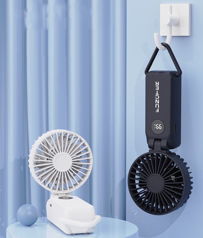 Rechargeable Mini Fan Handheld Fan With Battery Display With Carabiner Hook