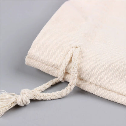 Custom 4" X 5.9" 8 Oz Cotton Canvas Cloth Drawstring Bags Jewelry Wedding Candy Gift Bags