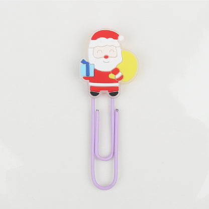 Dark Luminous Charm Christmas Santa Paper Clip Custom Shaped Bookmark Paper Clasp Noctilucent Charm