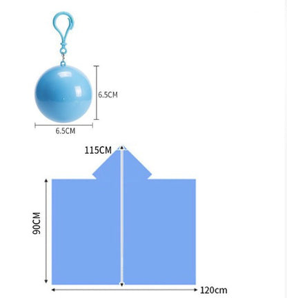 Portable Disposable Emergency Raincoats Waterproof Rain Poncho in A Ball For Traveling Camping