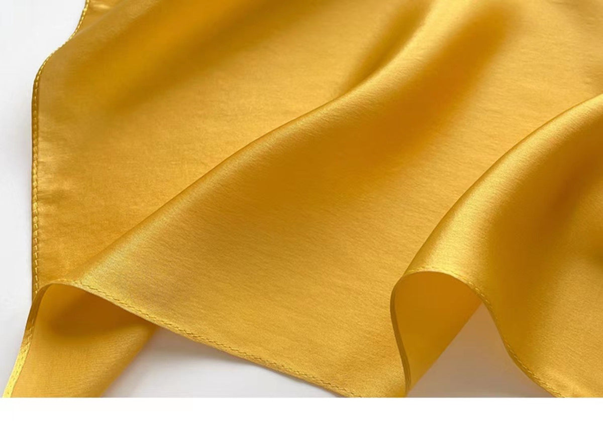 28" x 28" Ginger Yellow Square Scarf Neck Scarves Kerchief Neckerchief Handbags Wrap Scarf #57