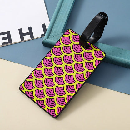 Geometric Shapes Raised 3D Soft PVC Luggage Tag For Suitcase Travel Baggage Identification